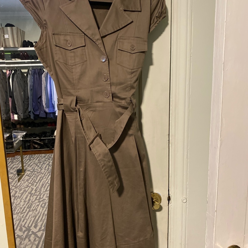 Woman’s army green European dress